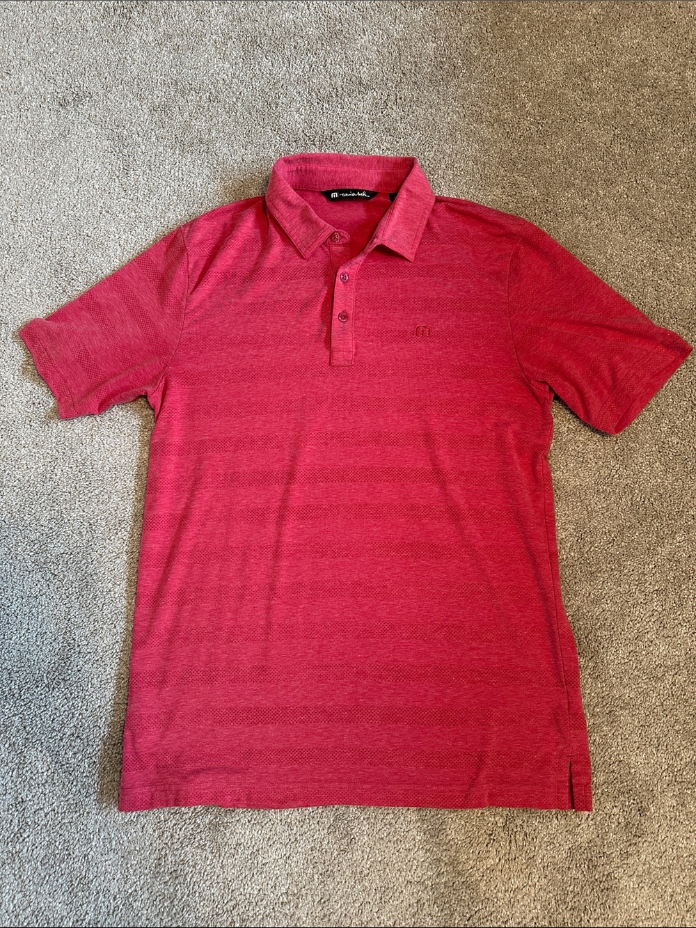 Travis Mathew Men's Heather Red Polo